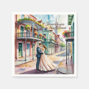 Serviette En Papier Mariage d'aquarelle NOLA de la Nouvelle-Orléans