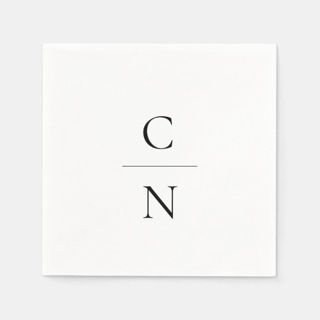 Serviette En Papier Mariage d'arche Monogram moderne (Devant)
