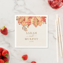 Mariage d'automne élégant avec feuilles à l'aquare