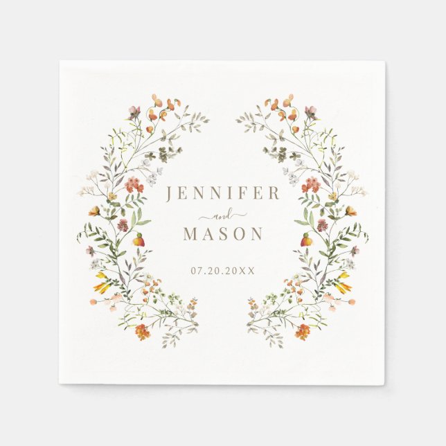 Serviette En Papier Mariage de automne de jardin Fleur sauvage d'autom (Devant)