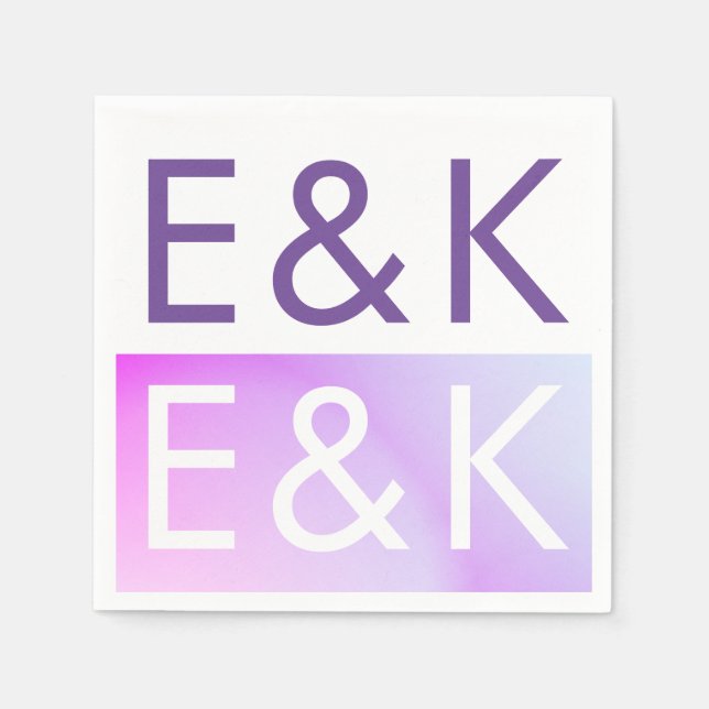 Serviette En Papier Mariage de automne violet ultra moderne (Devant)