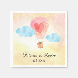 Serviette En Papier Mariage de ballon à air chaud Aquarelle