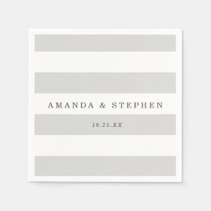 Serviette En Papier Mariage de bandes d'argent