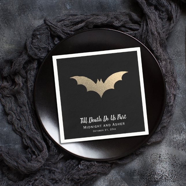 Serviette En Papier Mariage de Bats Halloween (Créateur téléchargé)