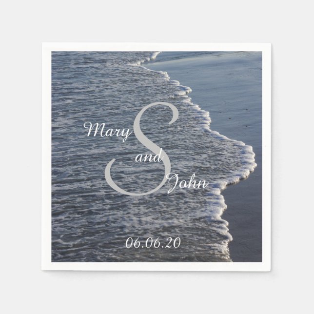 Serviette En Papier Mariage de beauté Shoreline (Devant)