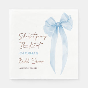 Serviette En Papier Mariage de Blue Bow Elle Attache le Nœud Baby Show