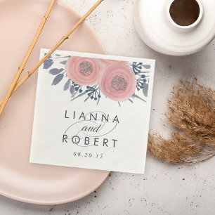 Serviette En Papier Mariage de Blush Poppies