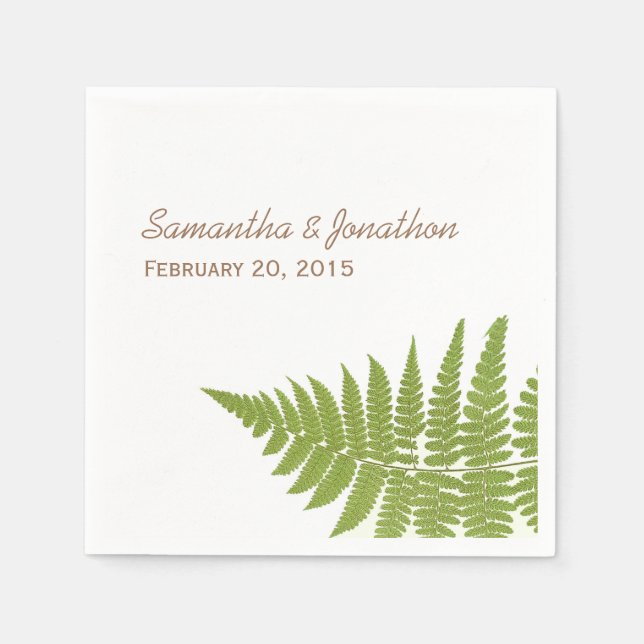 Serviette En Papier Mariage de bois Fern Napkins (Devant)