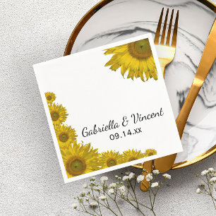 Serviette En Papier Mariage de bord de tournesol jaune