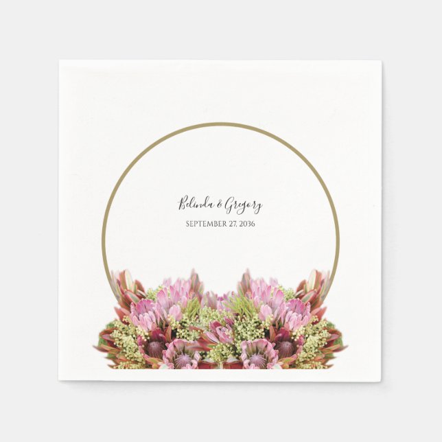 Serviette En Papier Mariage de bouquet de fleurs sauvages rustiques (Devant)