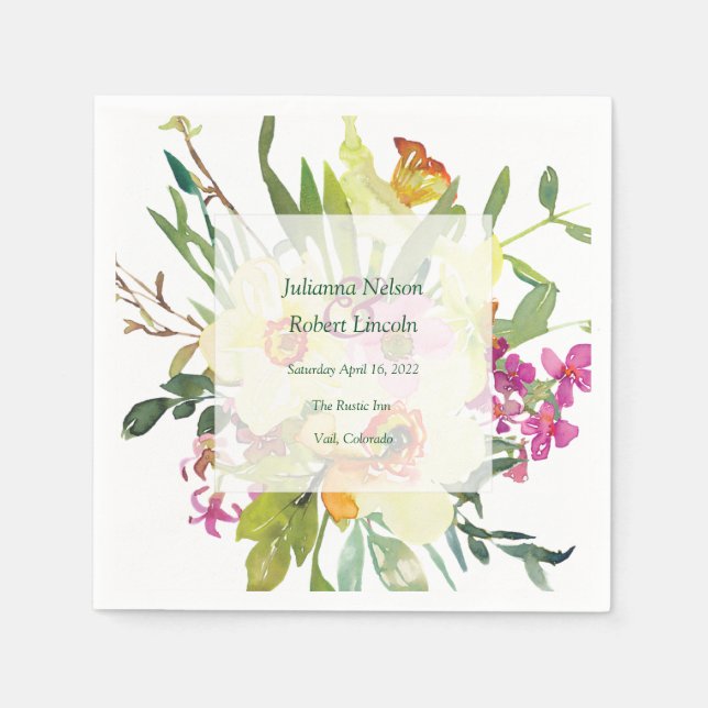 Serviette En Papier Mariage de bouquet jonquille de printemps (Devant)