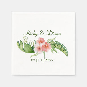 Serviette En Papier Mariage de bouquet tropical