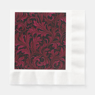 Serviette En Papier Mariage de Burgundy Paisley