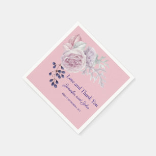 Serviette En Papier Mariage de cadre géométrique violet rose
