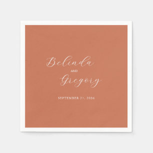 Serviette En Papier Mariage de calligraphie de script élégant en terre