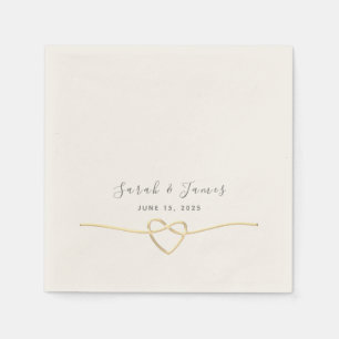 Serviette En Papier Mariage de calligraphie or