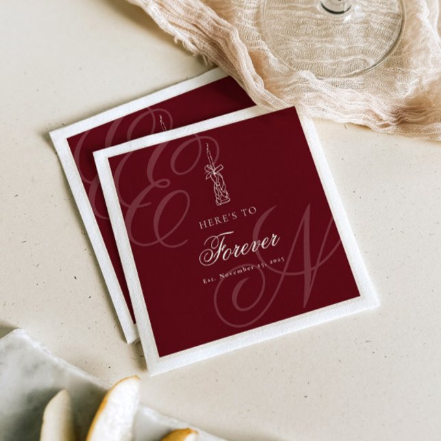 Serviette En Papier Mariage de calligraphie rétro à l'ancienne luxe (Créateur téléchargé)
