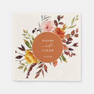 Serviette En Papier Mariage de charpente de fleurs en feuillage d'auto