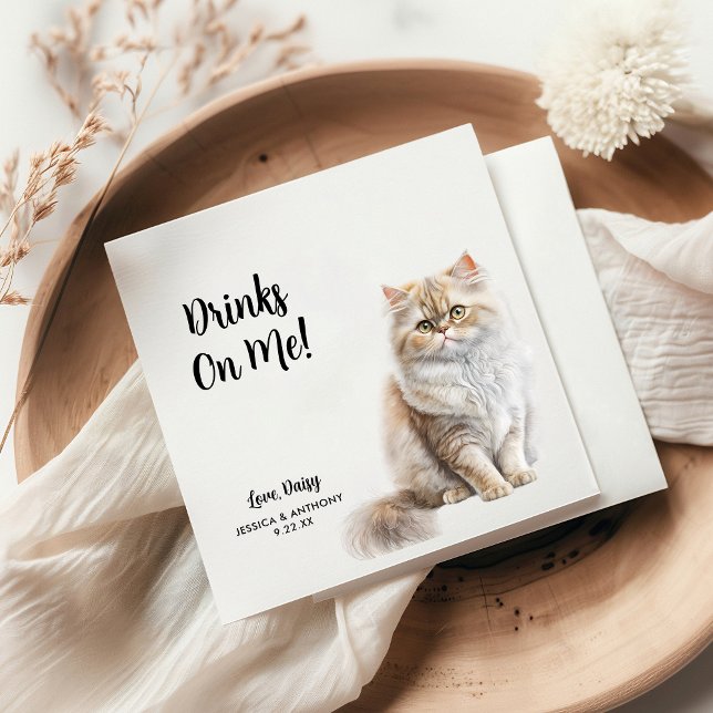 Serviette En Papier Mariage de chat personnalisé (Créateur téléchargé)