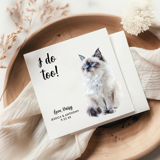 Serviette En Papier Mariage de chat personnalisé (Créateur téléchargé)