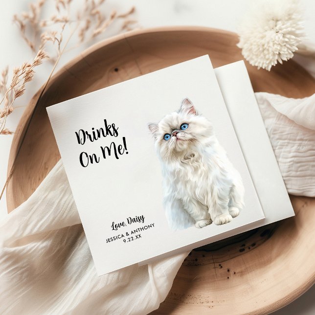 Serviette En Papier Mariage de chat personnalisé (Créateur téléchargé)