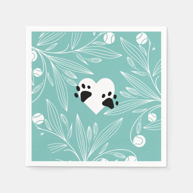 Serviette En Papier Mariage de chien Amour de chiot (Devant)