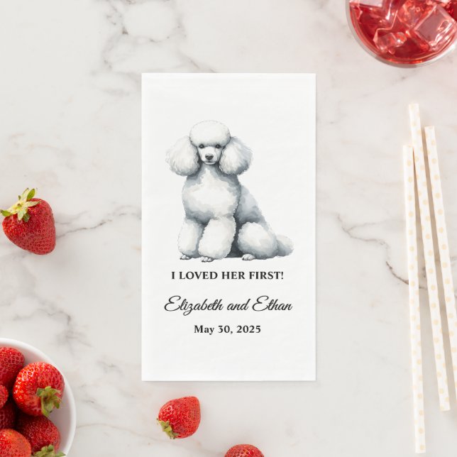 Serviette En Papier Mariage de chien caniche (En situation)