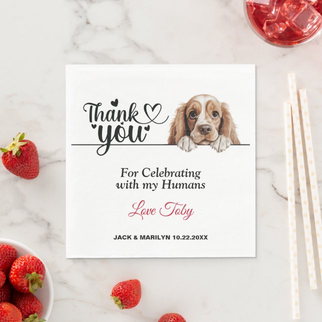 Serviette En Papier Mariage de chien Cocker Spaniel Américain Cocktail (En situation)
