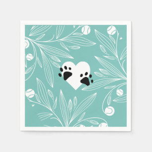 Serviette En Papier Mariage de chien d'amour de chiot