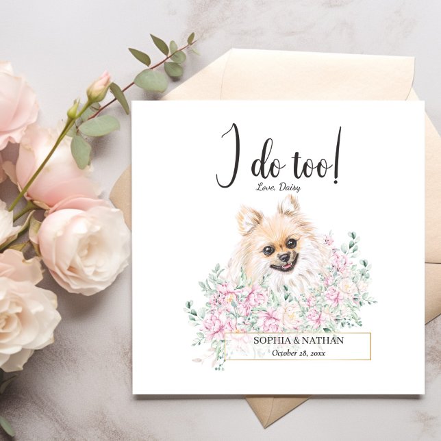 Serviette En Papier Mariage de chien de Poméranie Cocktails Napkins (Créateur téléchargé)