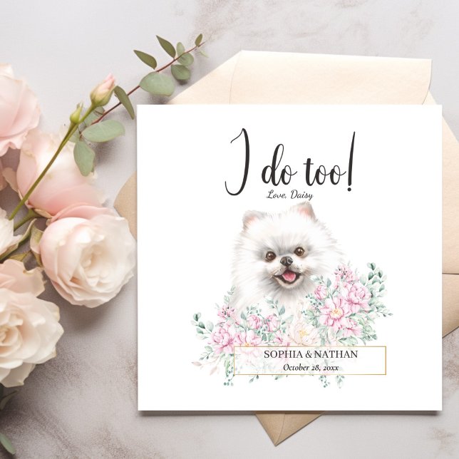 Serviette En Papier Mariage de chien de Poméranie Cocktails Napkins (Créateur téléchargé)