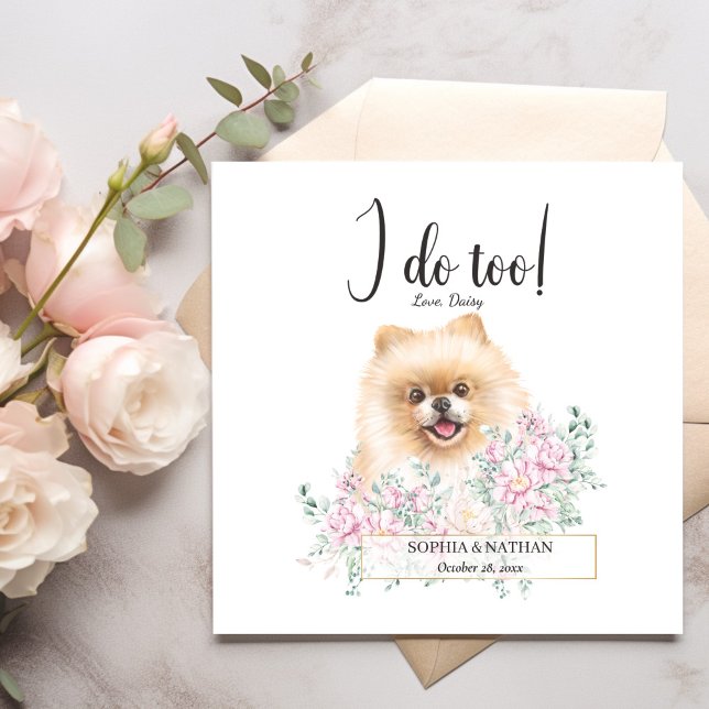 Serviette En Papier Mariage de chien de Poméranie Cocktails Napkins (Créateur téléchargé)