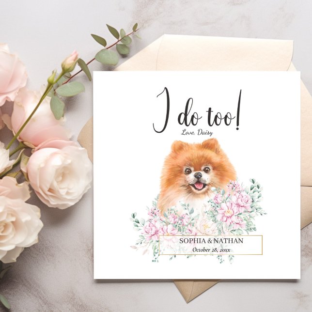 Serviette En Papier Mariage de chien de Poméranie Cocktails Napkins (Créateur téléchargé)