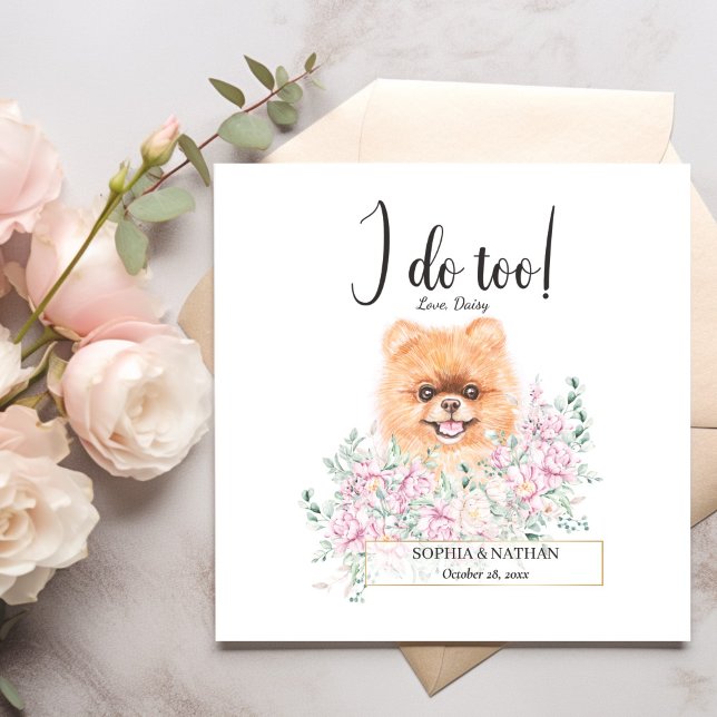 Serviette En Papier Mariage de chien de Poméranie Cocktails Napkins (Créateur téléchargé)