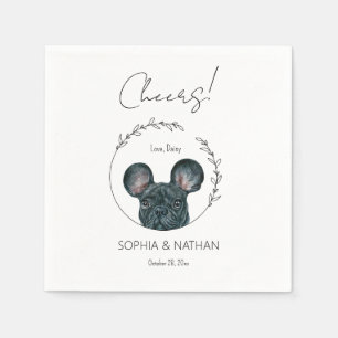 Serviette En Papier Mariage de chien de taureau simple français Cockta