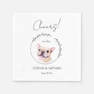 Serviette En Papier Mariage de chien de taureau simple français Cockta