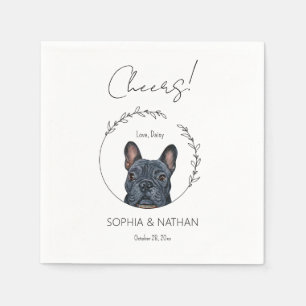 Serviette En Papier Mariage de chien de taureau simple français Cockta