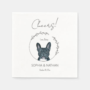Serviette En Papier Mariage de chien de taureau simple français Cockta