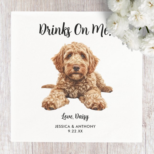 Serviette En Papier Mariage de chien Goldendoodle (Créateur téléchargé)