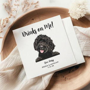 Serviette En Papier Mariage de chien Goldendoodle moderne personnalisé