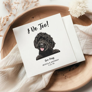 Serviette En Papier Mariage de chien Goldendoodle moderne personnalisé