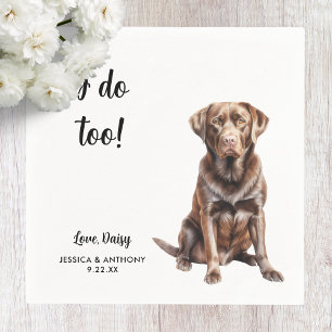 Serviette En Papier Mariage de chien labrador chocolat