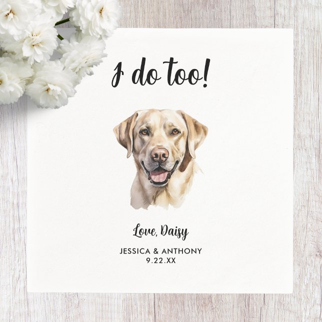 Serviette En Papier Mariage de chien labrador jaune  (Créateur téléchargé)