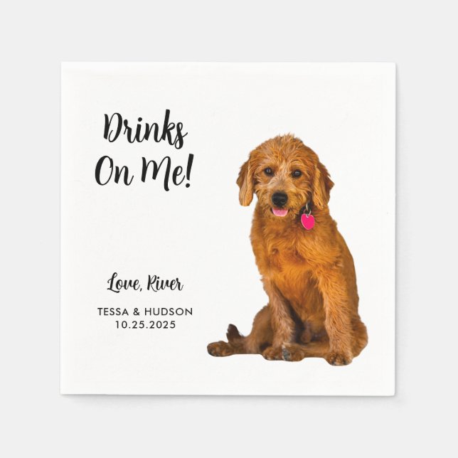 Serviette En Papier Mariage de chien sur mesure (Devant)