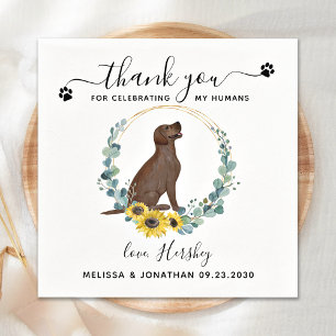 Serviette En Papier Mariage de chien sur mesure Merci Labrador Cocktai