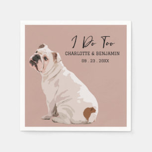 Serviette En Papier Mariage de chien taureau à l'aquarelle