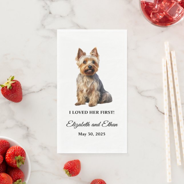 Serviette En Papier Mariage de chien Terrier Australien  (En situation)
