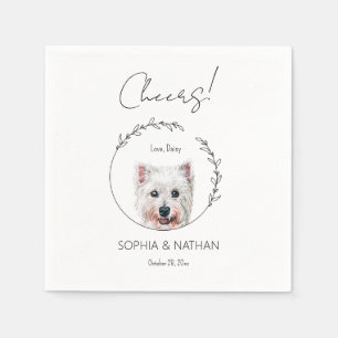 Serviette En Papier Mariage de chien Westie simple Cocktail Napkins