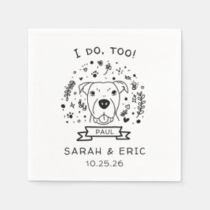 Serviette En Papier Mariage de chiens de recherche minimaliste mou