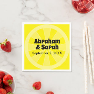 Serviette En Papier Mariage de citron d'été